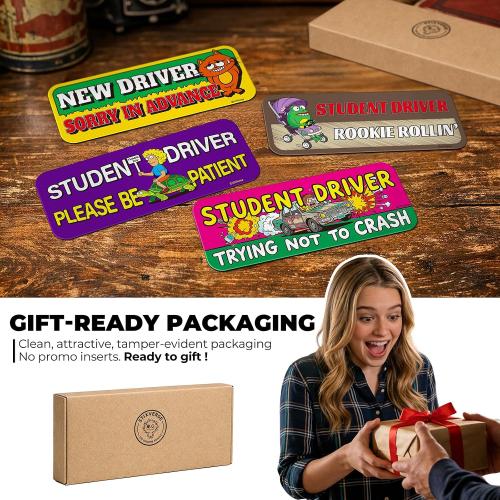 Student Driver Magnet for Car - Funny Reflective New Driver Magnet, Magnetic Student Driver Signs for Vehicle