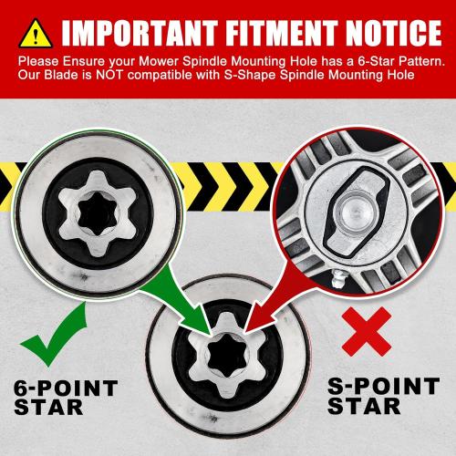 Grasscool 942-04308-X 942-04308 Mower Blades for Troy Bilt Bronco Pony Mustang 42 inch Mower with 6 Star Hole Cub Cadet XT1-42 ZT1-42 42'' Zero Turn Lawn Tractor