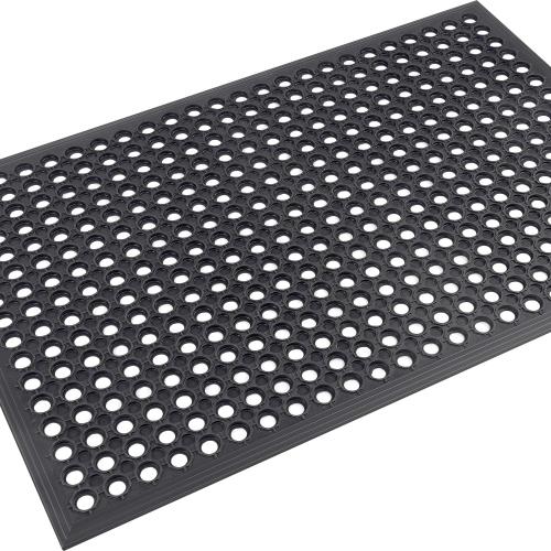 4 Pack 3' x 2' Ft Heavy-Duty Rubber Entrance Floor Mats, Odorless Non-Toxic Doormat with Drain Holes, Anti-Fatigue Non-Slip Mats for Doorway Kitchen Bathroom Bar Outdoor (36x24 4Pcs)