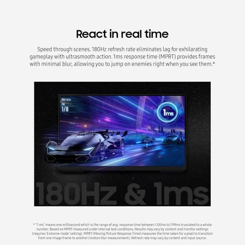 Samsung 24-Inch Odyssey G3 (G30D) Series FHD Gaming Monitor, 1ms, 180Hz, AMD FreeSync, Adjustable Stand, Black Equalizer, Virtual Aim Point, Eye Saver Mode, Flicker-Free, LS24DG302ENXZA