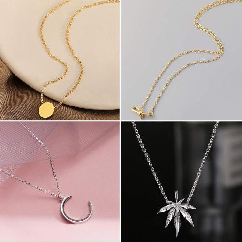 SANNIX 50 Pack Necklace Chains Bulk with Lobster Clasps for Crafts Jewelry Making Supplies