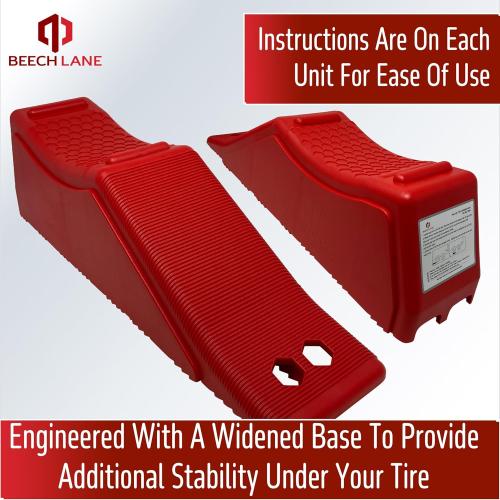 Beech Lane Tandem Trailer Ramp Provides 5.5 of Tire Lift, Makes Changing Dual Axle Trailer Tires A Breeze, 15,000LB Rating, Essential RV Safety Tool, Engineered for Extra Traction