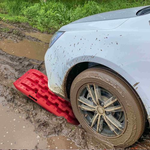 Size 41 Color Red  Recovery Traction Boards, Offroad Tracks Board, Traction Tire Ladder, 4WD Traction Mats for Sand, Mud & Snow, Snow Chains(41in-Red)