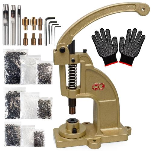Upgraded Have Duty Hand Press Grommet kit with Eyelet Punch Tool kit.3 Dies and 1500 Pcs Grommets for Fabric tarps Curtains Paper Leather and Canvas.