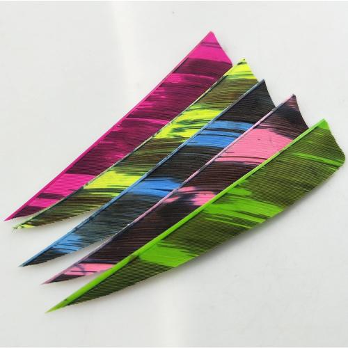 AMEYXGS 4 Inch Arrow Feather Fletching Turkey Feather Natural Arrow Vanes Shield Right Wings Vanes for DIY Arrows Accessories 50Pcs