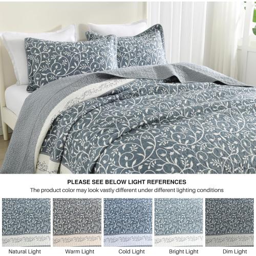 DDUOXIN Lightweight King Bedspread 120x120 - 100% Cotton Reversible Oversized King Quilt