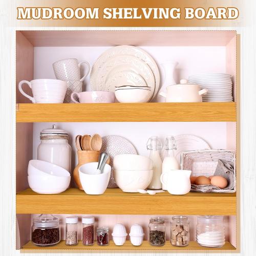 Hoolerry 5 Pcs Wire Shelf Covers Foamed PVC Wire Rack Covers for Removable Closet (Not Wood) Pantry Shelves for Cabinet Bathroom Kitchen Shelving Decoration(Wood Color,33 x 16 Inch)