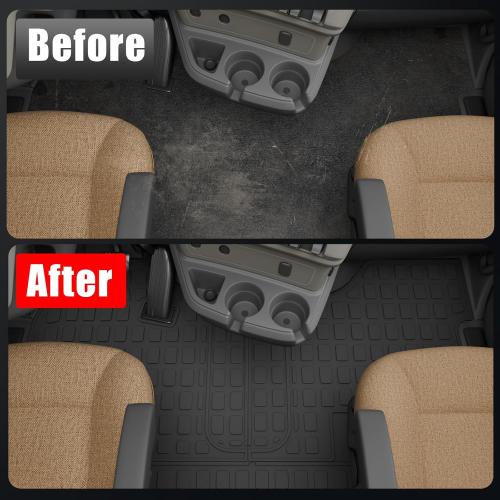 Floor Mats Compatible with Kenworth 2013-2024 T680/2014-2023 T880/2019-2023 W900S/2013-2020 Peterbilt 579/2014-2020 Peterbilt 567 TPE All Weather Guard Protector Floor Liner Accessories