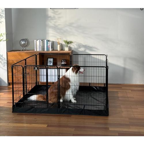 PJYuCien Dog Playpen Plus Storage Bag, 31.3 H 8 Panels Puppy Pen with Square Bottom, Heavy Duty Dog Fence for Puppies/Small Dogs