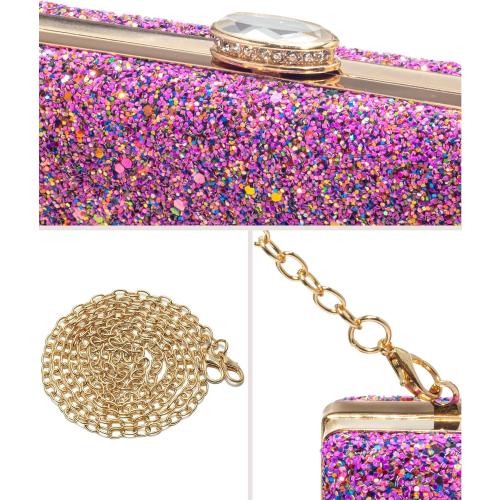 CARIEDO Women's Sparkling Clutch Purse Elegant Glitter Evening Bags Bling Evening Handbag for Dance Wedding Party Prom Bride