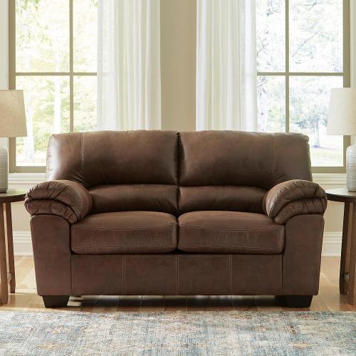 Size 69 x 36x 38 Signature Design by Ashley Bladen Faux Leather Loveseat, Brown