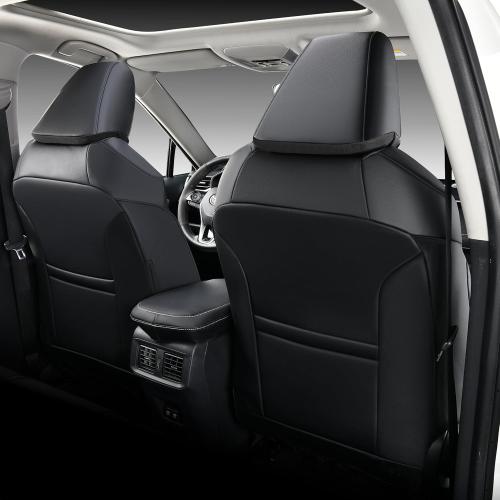 RAV4 Seat Covers, Custom Fit Toyota RAV4 2019 2020 2021 2022 2023 2024 2025, Full Covered Vehicle Accessories Fit for RAV 4 LE, XLE, XLE Premium, Limited - Black & Gray