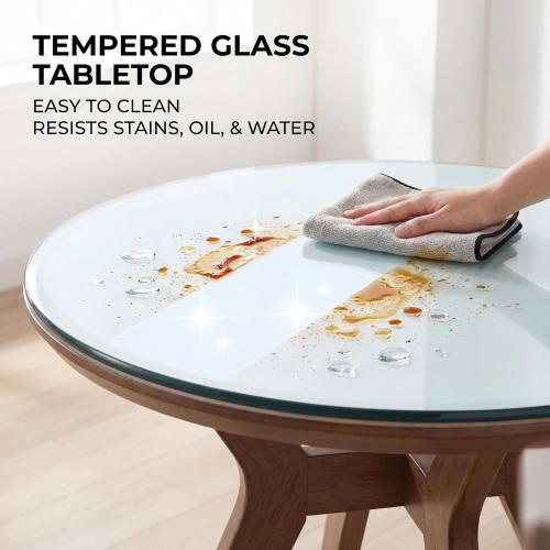 36 Tempered Glass Table Top Round Transparent Table Surface 1/4'' Thick Pencil Polished Edge Multipurpose for Dining, Coffee, Restaurant and End Table (36 inch)