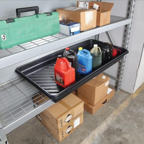 PIG Utility Containment Tray | 23.93 Gallon Sump Capacity | 28.25 W x 52.25 L x 5 H | Black | PAK919