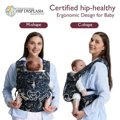 Momcozy Baby Carrier - Ergonomic, Cozy and Lightweight Carrier for 7-45lbs, Effortless to Put On, Ideal for Hands-Free Parenting, Enhanced Lumbar Support, Starry Night