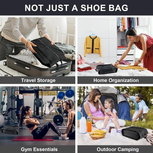 Shoe Bags for Travel, 6 Pack Extra Durable Travel Shoe Bags for Storage and Packing, Reusable Water-proof Shoe Bag with Smooth Zipper, Portable Travel Essentials