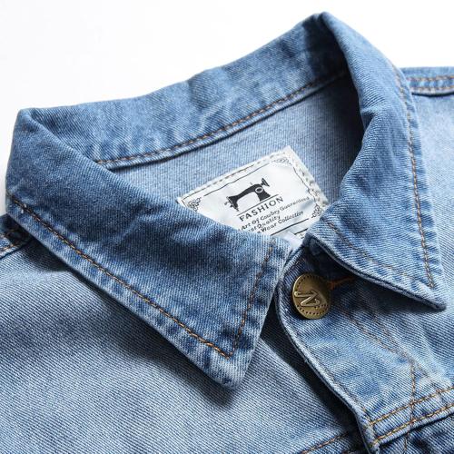 Size/2xl Denim Vest Men Lapel Sleeveless Slim Fit Retro Ripped Casual Jean Vest for Men's