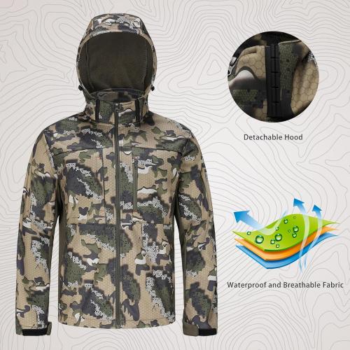 UIIHUNT Small Hunting Clothes for Men with Fleece Lining: Safety Strap Compatible Water Resistant Silent Hunting Jacket and Pants
