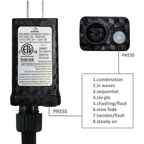 PMS 100-1000 LED Christmas Lights, Low Voltage Fairy String Lights with 8 Modes, Ideal for Xmax Tree, Garden, Home, Party, Halloween Festival Deco (Warm White, 200 LEDs)