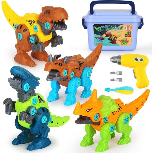 Dinosaur Toys, Take Apart Dinosaur Toys for Kids, Educational Construction Building Sets with Electric Drill Storage Box - Birthday Gifts for Toddlers Boys Girls Age 3 4 5 6 7 8 Year Old