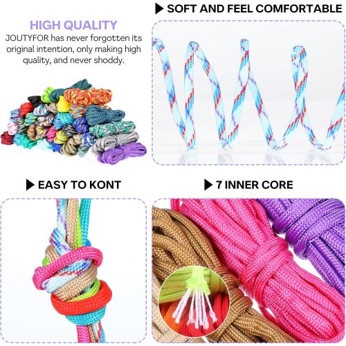 10 Colors 10ft Paracord 550 Combo kit, Paracord Bracelets Making kit - Multifunction Paracord Rope with Instruction for Making Lanyard, Dog Collar, Idea for Gift