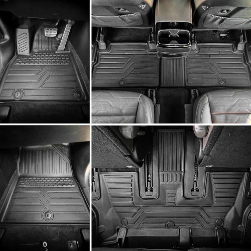 Rongtaod Floor Mats Compatible with 2020-2025 Kia Telluride 7&8 Seats (Not for 2027) Trunk Mat Cargo Mat Cargo Liner Back Seat Cover 2024 Telluride Accessories (Trunk Mat with Backrest Mat Floor Mats)