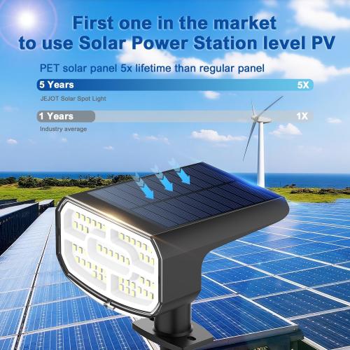 Solar Spot Lights Outdoor Waterproof IP65,4 Pack,2CCT(3000K/6500K),4 Lighting Modes Selectable, Solar Powered Yard Garden Solar Spot Lights for Outside Landscape Auto On/Off