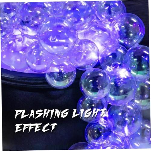 Halloween Cauldron Bubbling Cauldron with LED Light USB Charging Pot DIY Plastic with Clear Balls, String Light ＆ Cotton Kit for Halloween Decor, Pot