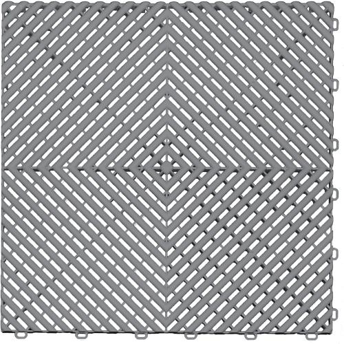 MATTE GREY Ribtrax PRO Interlocking Garage Floor Tiles, 15.75 x 15.75-Inch, Pearl Grey, 24 Piece Set