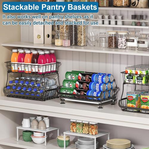 OKZEST 3-Tier Rolling Pantry Floor Organizers and Storage Cart with Wheels