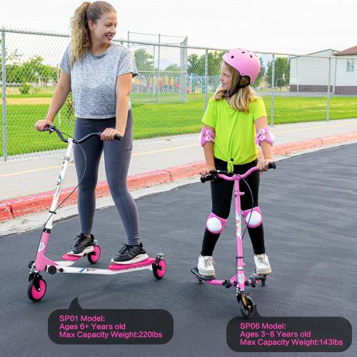 Swing Wiggle Scooter, 3 Wheels Drifting Folding Kick Scooter with 4-Level Adjustable Height/Foldable for Kids/Woman/Men Age 6  Years Old