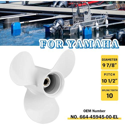 664-45945-00-EL 9 7/8x10 1/2 F Boat Propeller for Yamaha 20/25/30HP