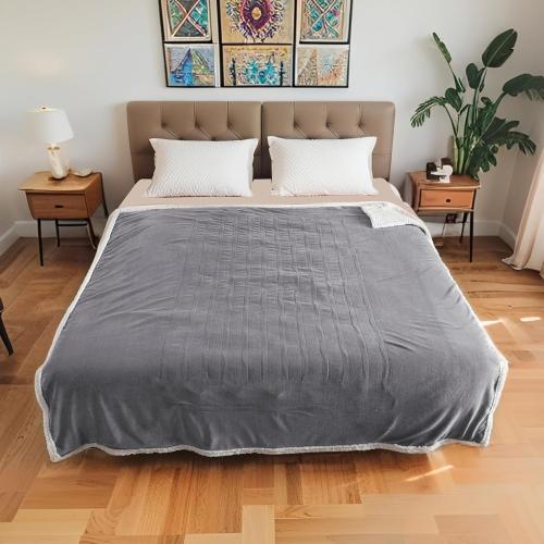 Electric Heated Blanket Full Size 72x84, Soft Flannel with Overheat Protection, 9 Adjustable Heat Settings & 10-Hour Auto-Off Timer, Fast Heating for Winter Comfort, Light Gray