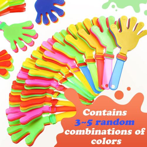 Pack of  80 Pcs 7.5 Inch Hand Clappers Noisemakers Bulk Clappers Noisemakers Party Favors Mini Hand Soundboard Plastic Noise Makers for Sporting Events Fiesta Birthday Game Rewards Cheers Supplies