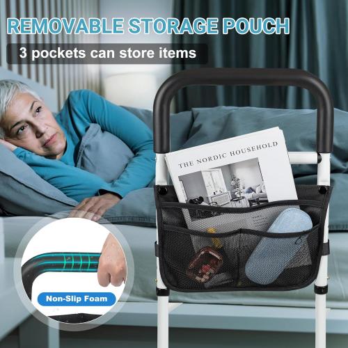 Panta Bed Rails for Elderly Adults Safety, Adjustable Bed Assist Rails for Seniors,Black