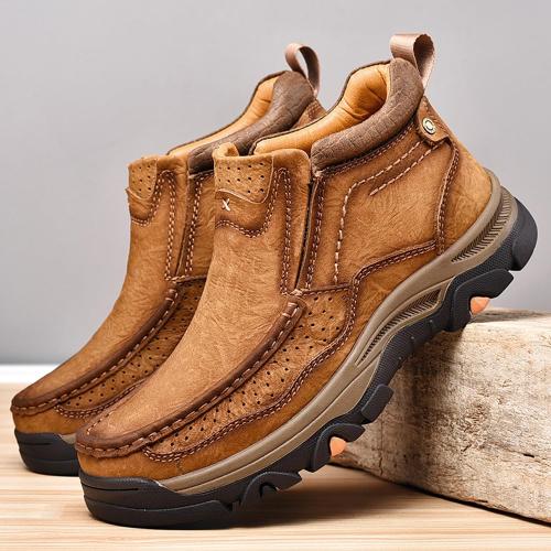 U S 9.5 MOSTELO Mens Slip On Casual Loafers Classic Outdoor Leather Walking Hiking Shoes Comfortable for Work Office Dress Outdoor High Top