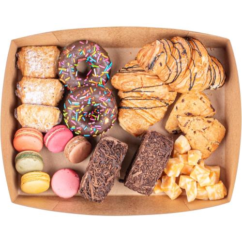 Restaurantware Kraft Paper Inserts 10 Count 13.6 x 9.3 x 2.4 Greaseproof PE Coating Freezer-Ready Disposable Sturdy Brown Paper Inserts for Take Out Food Dividers, Deli Boxes, Catering Trays