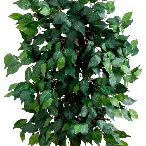 Nearly Natural 4ft Triple Trunk Artificial Ficus Tree with Natural Wood Trunks, Fake Tree for Indoor Home Décor, Faux Ficus Tree with Black Nursery Pot