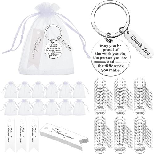 Yinkin 150 Pcs Employee Appreciation Gifts Bulk Thank You Keychains for Coworkers Teams Volunteers Appreciation Keychain