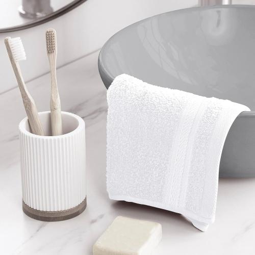 Towel and Linen Mart 100% Cotton- Wash Cloth Set -Pack  of 6,Quick Dry,Luxurious,Absorbent,Soft Feel Spa & Hotel Perfect for Daily Use (12X12 White)