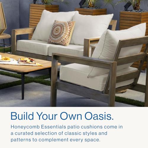 Honeycomb Outdoor Essentials Deep Seat, 24 x 24, Hampton Texture Navy Chair Cushion for Patio Furniture