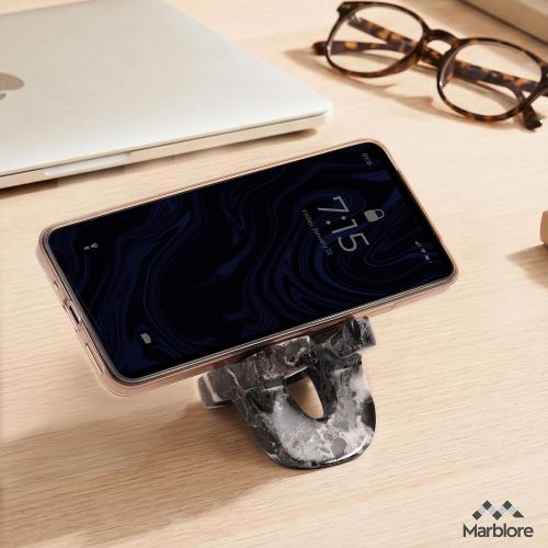 Marble Cell Phone Stand Holder Black Zebra 4'' Office Stationery Supplies, Remote Control Holder for Modern Office Desk, Ideal Phone Stand, Key & Sunglasses Stand Valentines Day Decor