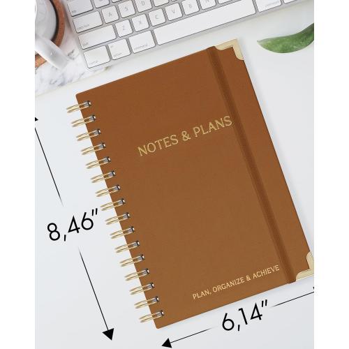 ZICOTO Aesthetic Daily Planner And Notebook With Hourly Schedule - Aesthetic Spiral To do List Notepad For Work/Home to Organize Tasks And Appointments - Stylish School/Office Supplies Book For Women