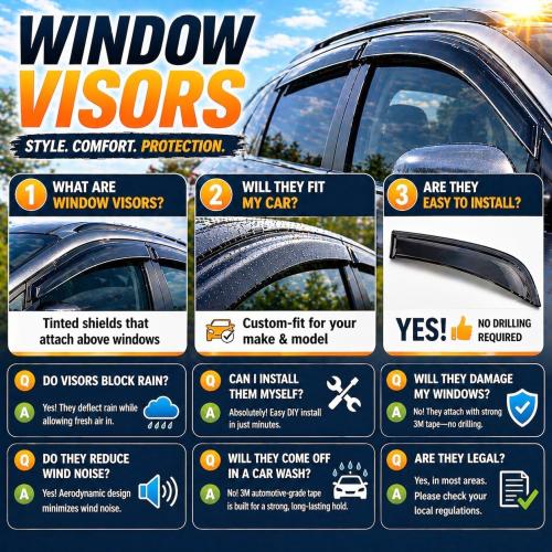 2013-2018 Tape-On Rain Guards Side Window Deflector Visors for Toyota RAV4 LE XLE SE Limited Platinum Black 2014 2015 2016 2017