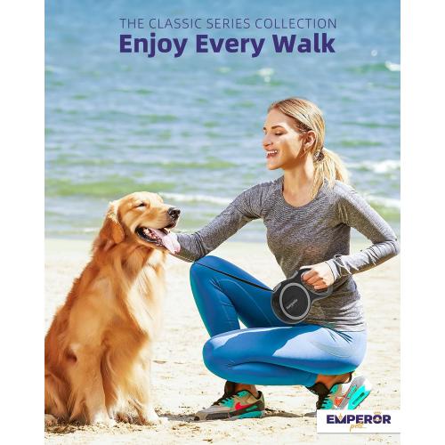 Emperor Pets 26 ft Retractable Dog Leash - Heavy Duty Retractable Pet Leash with Anti-Slip Grip - Reflective Dog Leash Tape for Medium to Large Dogs up to 100 lbs -GY26