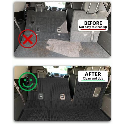 Cargo Liner Compatible with 2015-2020 Chevrolet Suburban/GMC Yukon XL Trunk Mat Back Seat Cover Protecto(Backrest Mats Trunk Mat)