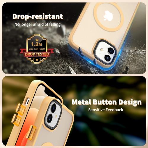 CACOE Magnetic Case for iPhone 12 & iPhone 12 Pro 6.1 inch-Compatible with MagSafe & Magnetic Car Phone Mount,Not Yellowing Anti-Scratch (Yellow)