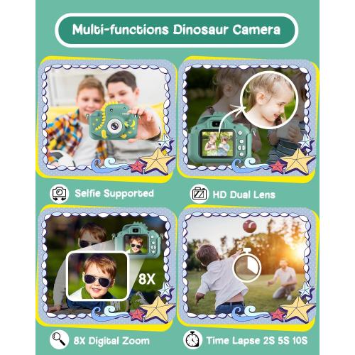 Kids Camera, Toddler Camera for Boys Girls, Toys Gifts for Christmas Birthday Boys Girls Kids 3-9 Year Old Digital Video Camera with 32GB TF Card