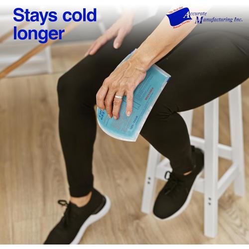 Flexible Reusable Gel Packs for Neck, Wrist, Arm, Back and Shoulder Pain Relief - Versatile Hot or Cold Gel Packs for Injuries, Sore Muscles or Toothache Pain Relief, Blue, 10 x 15, 2 Pack, with LuLu Belle's Wonder Wear vests.