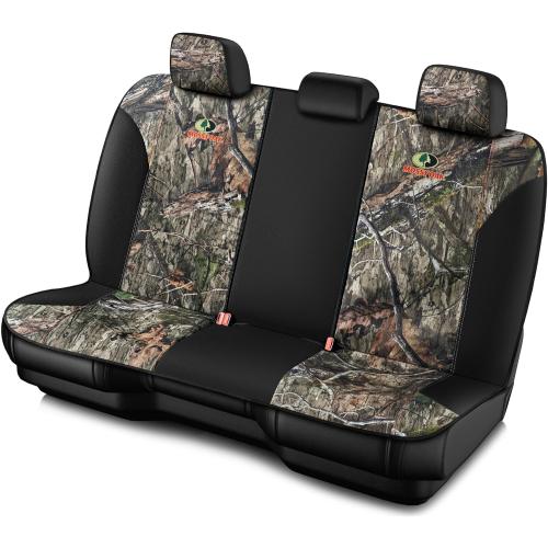 Mossy Oak Low Back Camo Full Size Bench Seat Covers, Universial Fit, Fit Most Rear Seats - Made with Premium Rip-Stop Oxford Fabric - Official Licensed Product